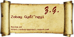 Zobay Gyöngyi névjegykártya