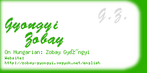 gyongyi zobay business card